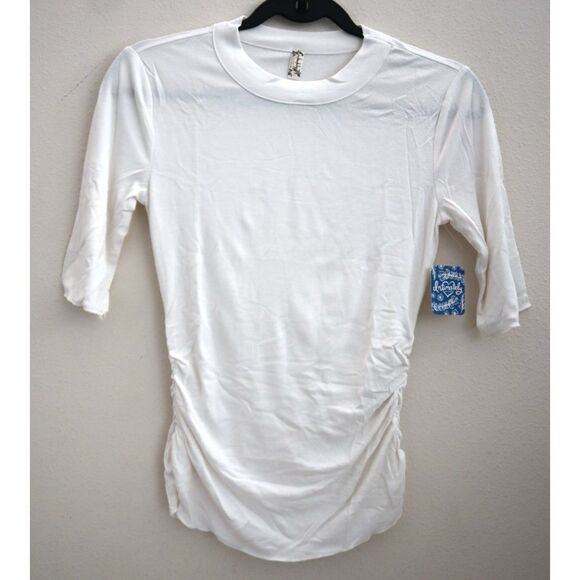 Intimately Free People OB1060305 Women's Sz S White Talk To Me T-Shirt - Picture 1 of 6